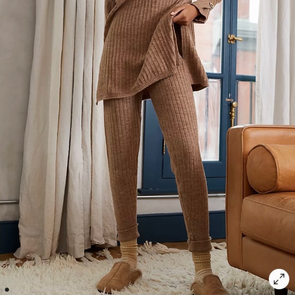 Free People Intimately Around the Clock Knit Jogger Army Beige XS